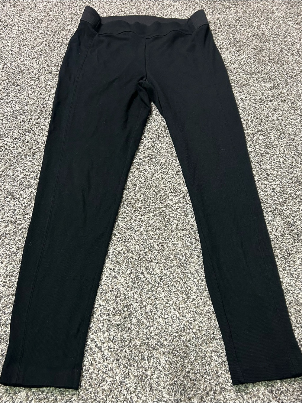 Talbots Petites Womens MP Pull-On Cropped Pants Black Slim Straight Leg